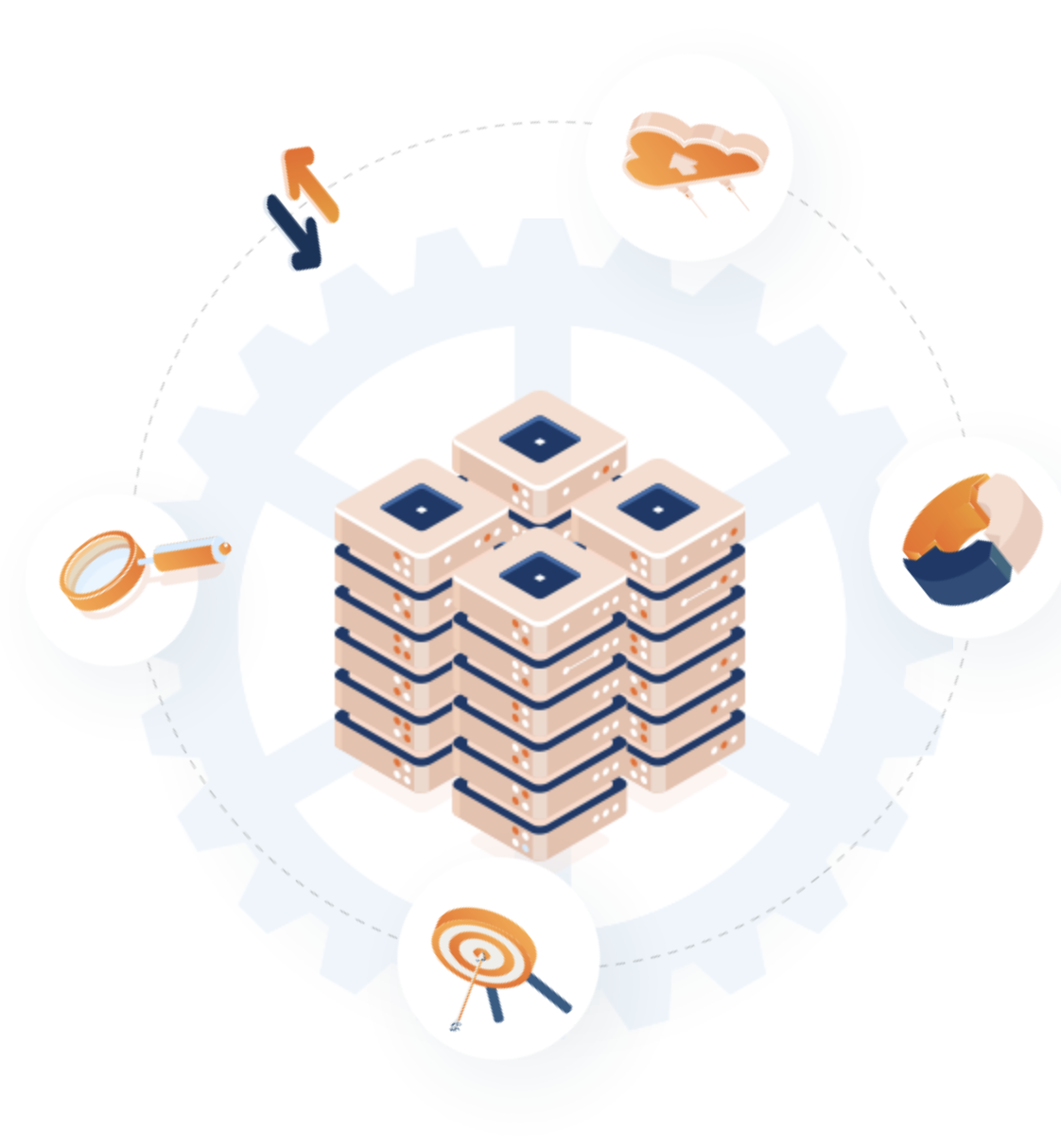 Custom branded website workflow illustration